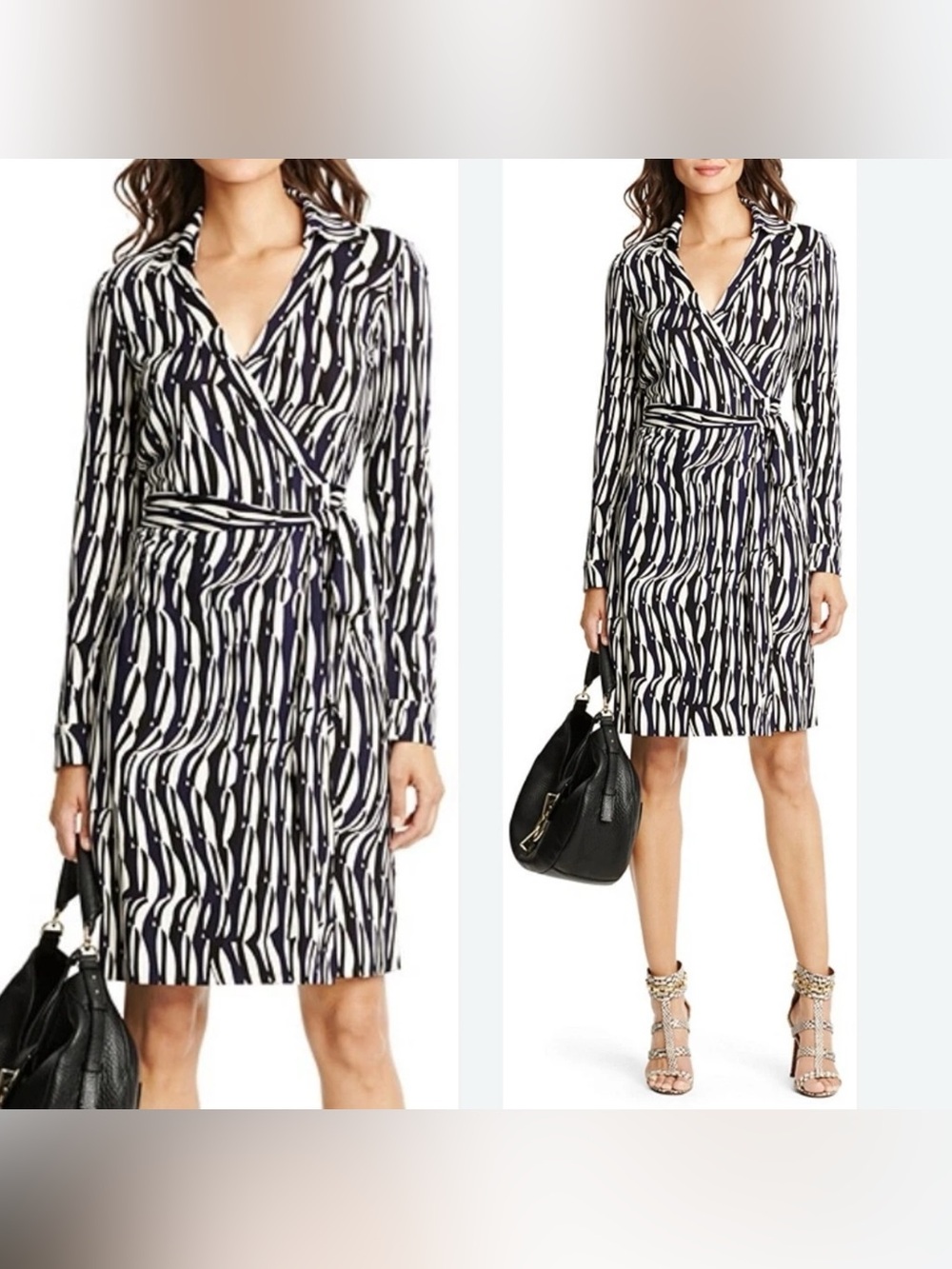 Diane Von Furstenberg New Jeanie Two Wrap Dress Silk Size 14